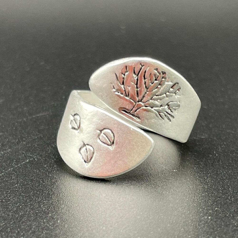 Wrap Ring Fall Autumn Tree and Leaves Adjustable Boho Ring #1335